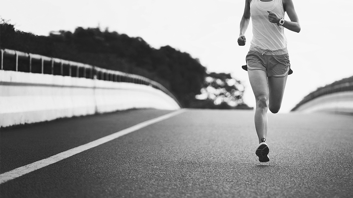Image Of A Runner Doing A Marathon Workout On The Road