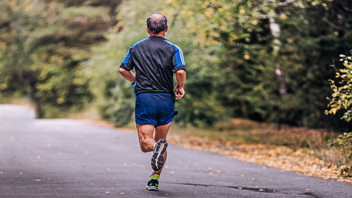 Active Elderly Man Running