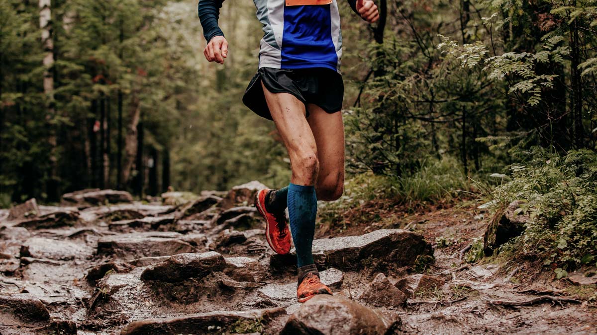 Man Runner In Compression Socks