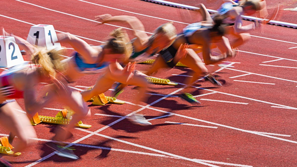 Start Beim Sprint In Der Leichtathletik