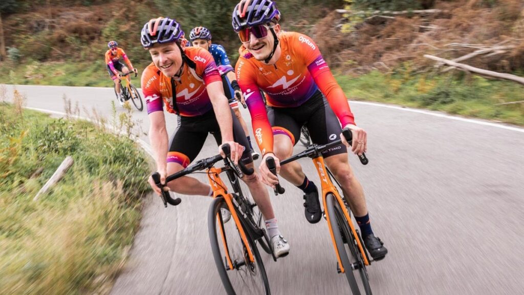 Human Powered Health Cyclists on a group ride at spring training camp