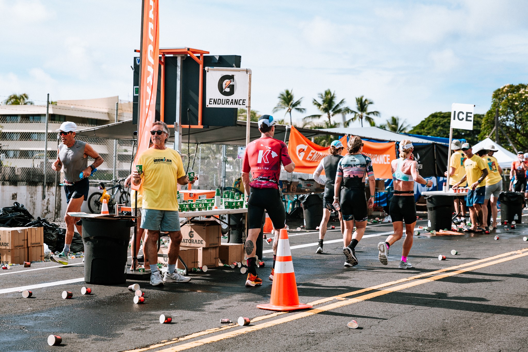 Athletes During An Ironman Race